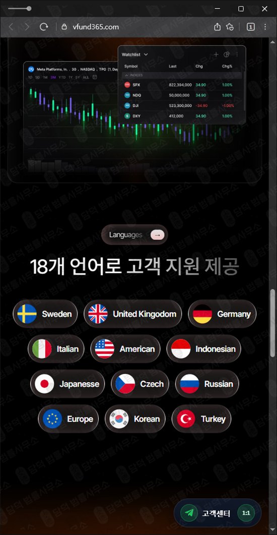 이 사진은 담덕법률사무소에서 캡쳐해둔 비전펀드(VisionFund365) 웹사이트 캡쳐 사진이며 URL은 vfund365.com 입니다.