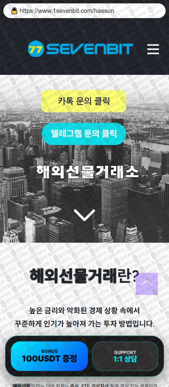 이 사진은 담덕법률사무소에서 캡쳐해둔 투세븐빗(URL) 웹사이트 캡쳐 사진이며 URL은 1sevenbit.com 입니다.