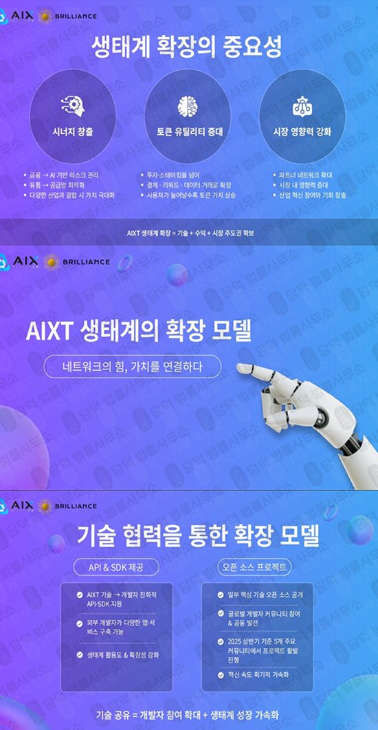 이 사진은 담덕법률사무소에서 캡쳐해둔 토큰(AIXT) 관련 자료 사진입니다.