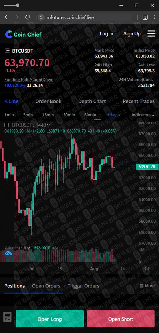 이 사진은 담덕법률사무소에서 캡쳐해둔 코인치프(Coin Chief) 웹사이트 캡쳐 사진이며 URL은 coinchief.live 입니다.