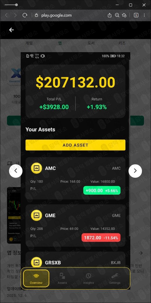이 사진은 담덕법률사무소에서 캡쳐해둔 어플(CoreXTX Pro) 관련 자료 사진입니다.