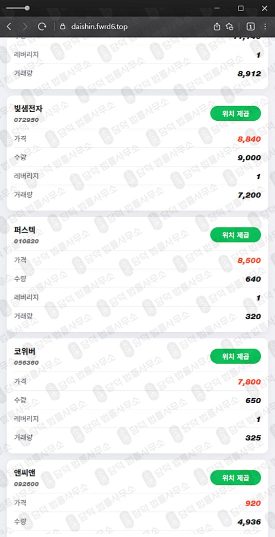 이 사진은 담덕법률사무소에서 캡쳐해둔 대신증권(C20VIP) 관련 자료 사진입니다.