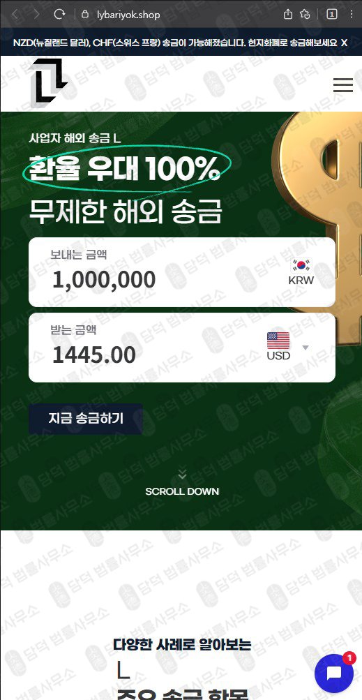 이 사진은 담덕법률사무소에서 캡쳐해둔 사업자(URL) 웹사이트 캡쳐 사진이며 URL은 lybariyok.shop 입니다.