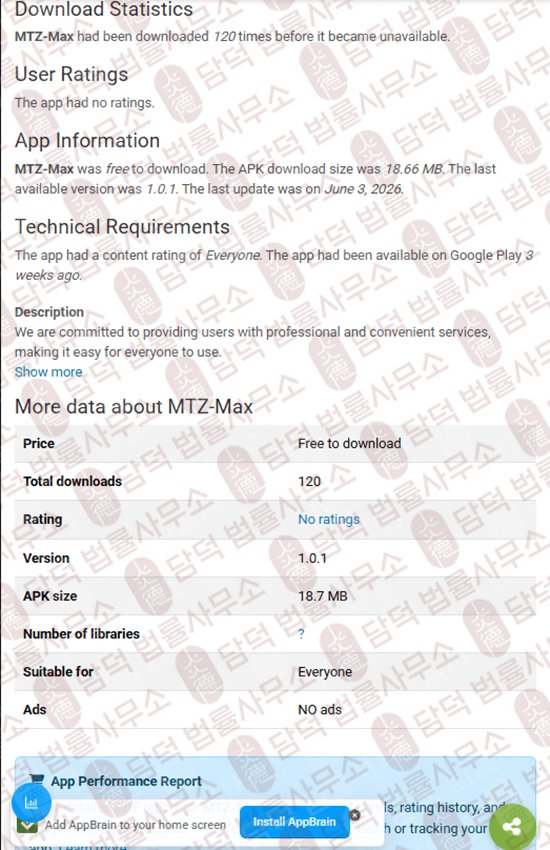 이 사진은 담덕법률사무소에서 캡쳐해둔 출금이(MTZ-Max) 관련 자료 사진입니다.