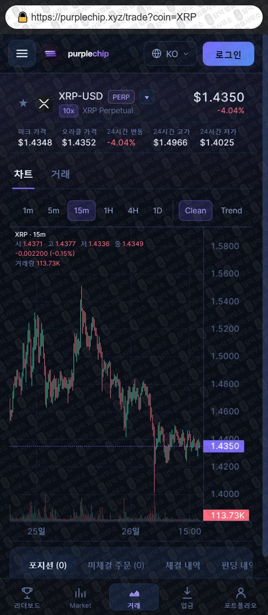 이 사진은 담덕법률사무소에서 캡쳐해둔 퍼플칩(Purplechip) 웹사이트 캡쳐 사진이며 URL은 purplechip.xyz 입니다.