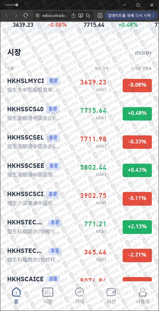 이 사진은 담덕법률사무소에서 캡쳐해둔 거래(Robtrde) 웹사이트 캡쳐 사진이며 URL은 rebocotrade.com 입니다.